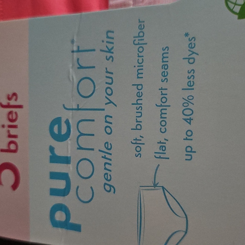 Nwt Hanes Girls' Pure Comfort Briefs - Red, Pink, Blue - Picture 2 of 5